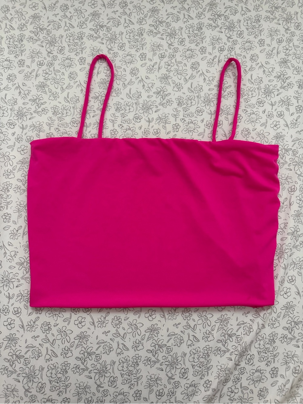 Women’s Hot Pink Stretch Tube Cami with Spaghetti Straps